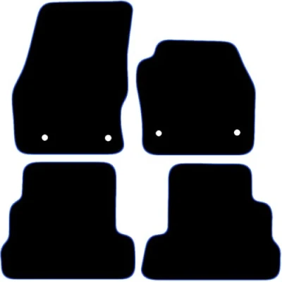 Image of Carsio Carpet Car Mats For Ford Kuga 2015 Onwards 4 Piece Set Tailored Fit Floor Mat Complete Accessory Black Custom Fitted All Weather, Anti Slip Backing &amp; Blue Trim