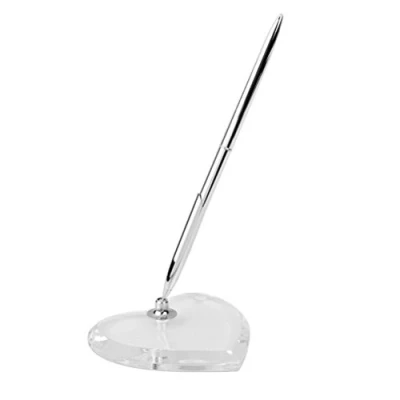 Image of leorx TRTAZ11A Wedding Pen Set Reception Guest with Heart Shape Acrylic Base Stand