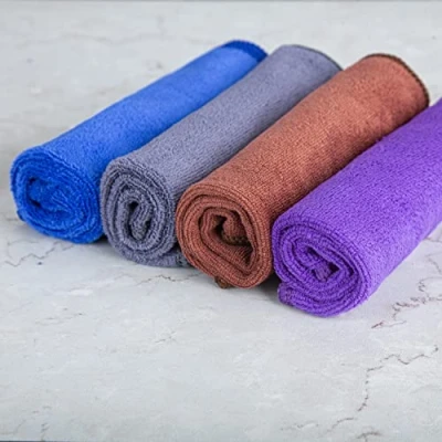 Image of 4 Pack Microfibre Multi Purpose Cleaning Cloths Glass Floor Towels Cloth for Kitchen Polish All Uses