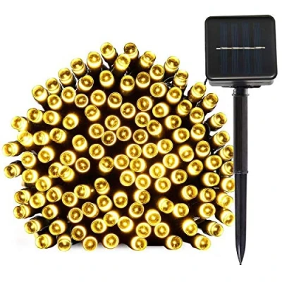 Image of Lamker 30M 300 LED String Lights Solar Powered Warm White Outdoor Waterproof 8 Modes Fairy Light for Garden Patio Porch Pathway Yard Fence Tree Christmas Wedding Party Festival Lighting Decorative