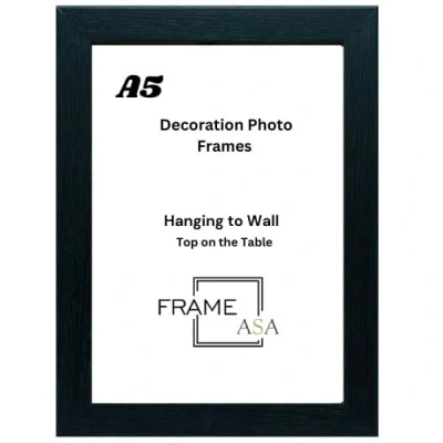 Image of Picture Frame A3 A4 A5 Size Home Decoration Photo Frames Wood Poster Wall Mountable Modern Certificate Document White Black Oak (Black, A5)