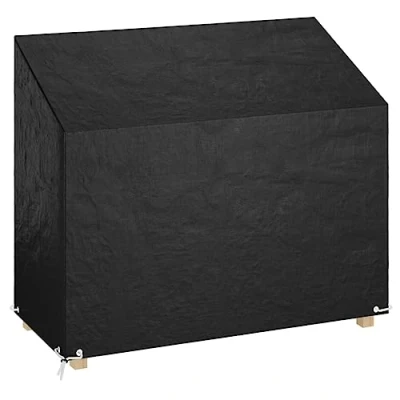 Image of vidaXL Black Outdoor Garden Bench Cover Waterproof, UV resistant, Lightweight Polyethylene Material 160x70x70/88 cm With Eyelets and Fastening Rope