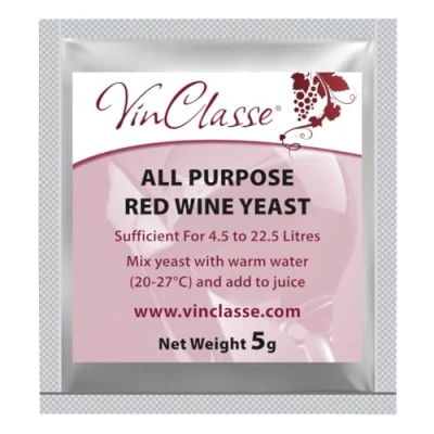 Image of VinClasse All Purpose Red Wine Yeast 5 Gram Sachet
