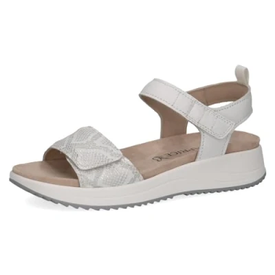 Image of CAPRICE Women&#039; 9 28702 42 Flat Sandal, White Comb, 9.5 UK