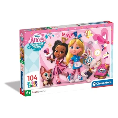 Image of Clementoni Jigsaw Puzzle Disney Alice Bakery 104 Pieces Supercolor For Children 6 8 Years, Cartoon, Disney, Gift Boy/Girls, Kids, Made In Italy, 25751