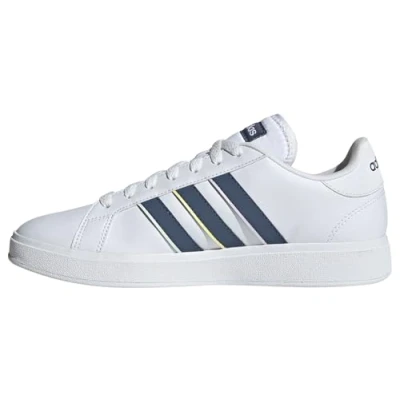 Image of adidas Women&#039;s Grand Court Base 2.0 Shoes Non Football Low, Cloud White/preloved Ink/Crystal Jade, 3.5 UK