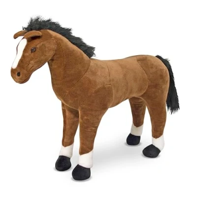 Image of Melissa &amp; Doug Horse Plush Soft Toy Animal All Ages Gift for Boy or Girl