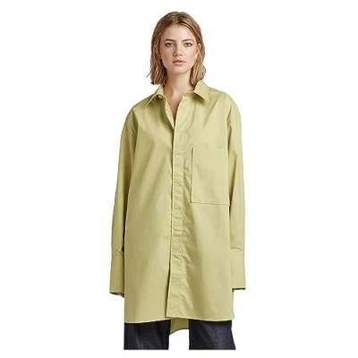 Image of G Star RAW Womens Oversized Boyfriend Shirt Green Cotton Size Small