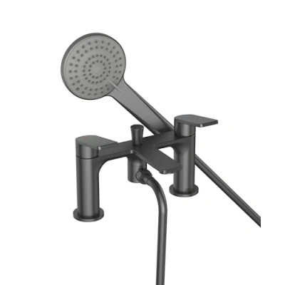 Image of Bristan FRM BSM GM Frammento Bath Shower Mixer 2 Hole, Gun Metal Grey