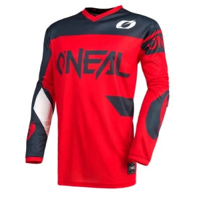 Image of O&#039;Neal Motorcycle Jersey Enduro Motocross Breathable Fabric, Padded Elbow Protection, fit for Maximum Freedom of Movement Element Racewear Adult Red Grey Size L