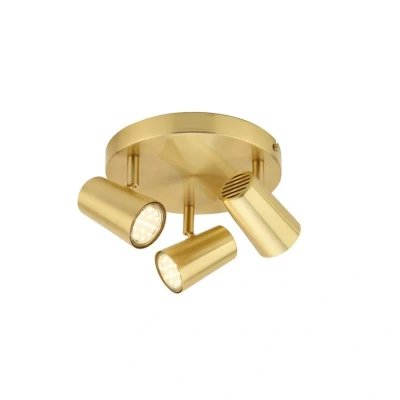 Image of Inlight Harvey 3 Light Ceiling Spotlight Satin Brass