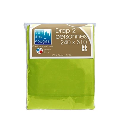 Image of Night of the Vosges cotoval Bed Sheet Cotton Lime 240 x 310 cm