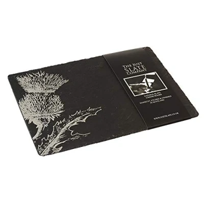 Image of Just Slate Thistle Place Mats (X2), Black, 30cm x 22cm, JS/TM/R2/T