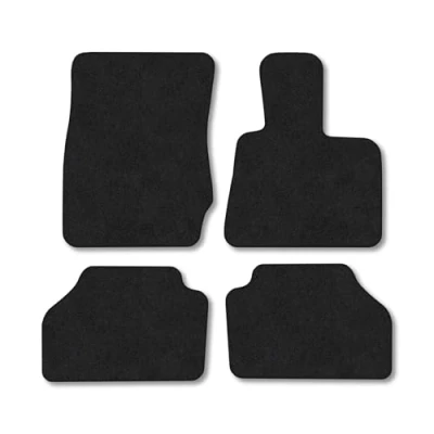 Image of Car Mats Compatible with BMW X4 (2014 ) [F26] Tailored Fit Black Carpet Floor Set Accessory Custom 4 Pieces Anti Slip Backing &amp; Binding Trim Edge