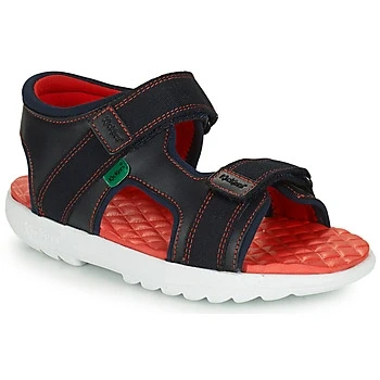 Image of Kickers KICKSTER SANDAL LTHR JM NVY boys&#039;s Children&#039;s Sandals in Blue