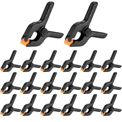 Image of 20 Pcs Spring Clamps, 2 inch Heavy Duty Nylon Clips, Plastic Grip Clips Woodworking Tension Clamps for DIY Projects, Photo Studios, Background
