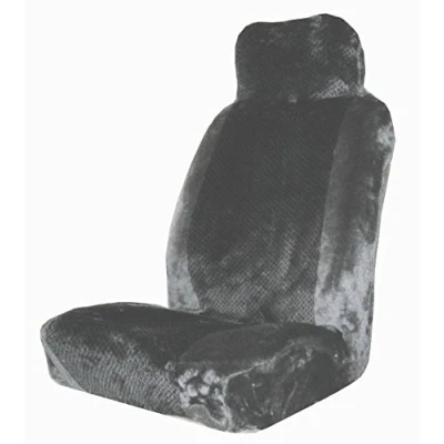 Image of GREY DIAMOND FAUX FUR CAR SEAT COVERS (FRONT PAIR)