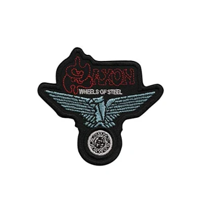 Image of Saxon Wheels Of Steel Heavy Metal Band Patch Badge Embroidered Iron on Applique Souvenir Accessory