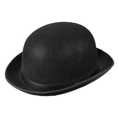 Image of Boland Adult Black Bowler Hat Victorian Style Derby Chaplin Magician Steampunk Cosplay Halloween Fancy Dress Accessory Adult, One Size (Black)