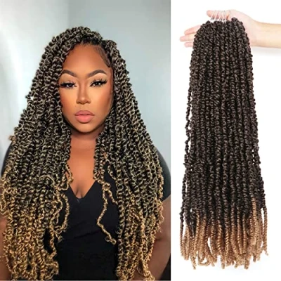 Image of 24Inch Spring Twist Hair Passion 24 Inch Crochet Braids Extensions for Black Women Butterfly Locs(24 (Pack of 6), 1B/27)