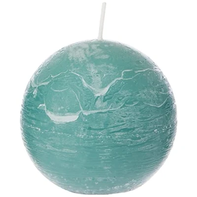 Image of Spaas 6 Rustic Unscented Ball Candles 80 mm, ± 24 Hours, Emerald Green