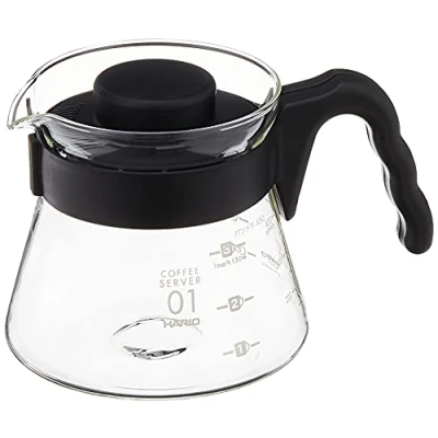 Image of HARIO VCS 01B CD Cafetière Coffee Server V60 01 450ml, Glass, Black