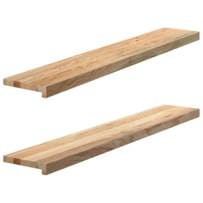 Image of vidaXL Solid Oak Wood Window Sills/Window Ledges 2 pcs Natural Untreated 120x20x2 cm Decorative Display for Indoors &amp; Outdoors