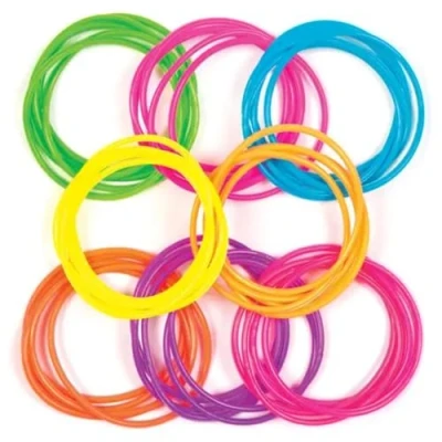 Image of Baker Ross AV169 Gummy Bracelets Pack of 40, For Kids Party Bag Favours, Friendship Bangles, Silicone Wristbands or Small Pocket Money Toys