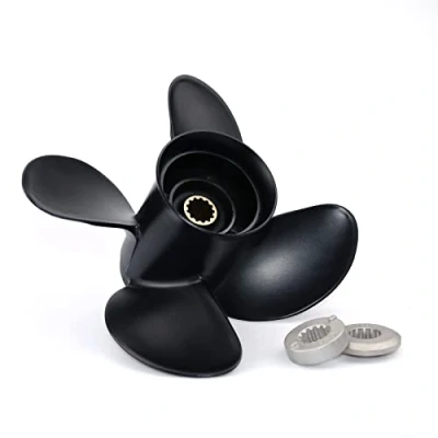 Image of CAPTAIN 4 Blades Boat Propeller fit Mercury, 10.3 x13, 15 Spline Tooth Outboard Motor Prop, RH Aluminum Engines Propellers for 25 Bigfoot 30 SeaPro 35 40 Marathon 45 48 Mariner 50 55 60 70 Model 75 HP