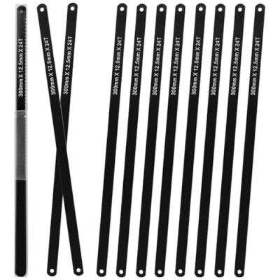 Image of Dunnet Tools 12pc 24pc 36pc 300mm Senior Hack Saw Blade Pack 12 Inch Hacksaw Blades For Cutting Metal Tool Set Professional Diy (24)