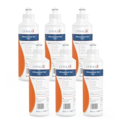 Image of 6X 250ml Cytolax Ultrasound Gel, Thick Clear Conductive High Viscosity Transmission Gel Doppler Machine Hypoallergenic Non Irritating Staining, UKCA CE Certified