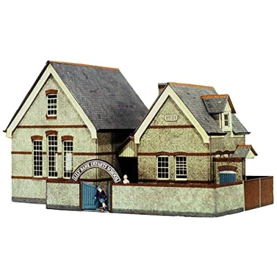 Image of B31 Superquick Village School Building 1/72 OO/HO Card Model Kit