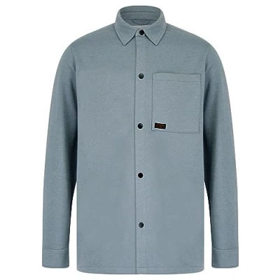 Image of Tokyo Laundry Commander Brushback Fleece Overshirt Jacket in Cool Grey M
