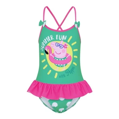 Image of Peppa Pig Girls Swimming Costume Swimsuit Summer Fun 2 3 Years Green