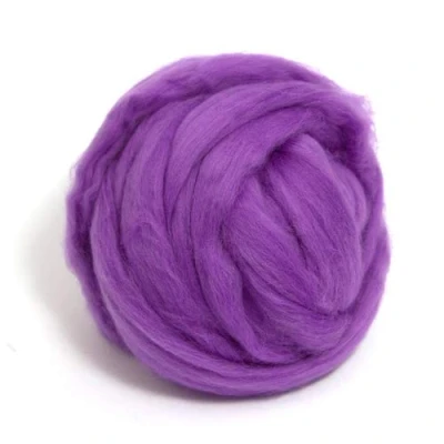 Image of CyberloxShop 100g Dyed Merino Wool Top Roving Orchid Purple Dreads 64&#039;s for Felting Spinning