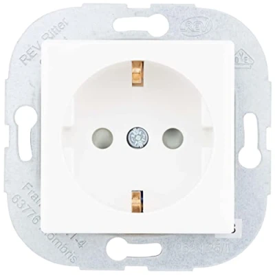 Image of REV 0236020100 Quadro Socket with Cover, Flush Mounted, White, ohne USB 1 fach