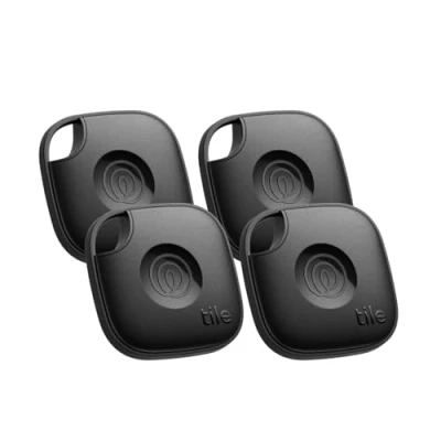 Image of TILE Mate (2024) Bluetooth Tracker Black, Pack of 4, Black
