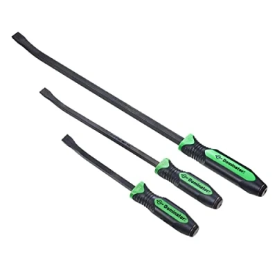 Image of Mayhew Tools 14071GN Dominator Pro 3 Piece Pry Bar Set, 12&quot;, 17&quot; &amp; 25&quot; Curved Bars, Green