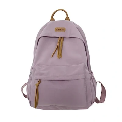 Image of VORAE School Backpack for Girls, Waterproof Unisex Bag Suitable Primary Secondary School, Teenager Casual Daypack Solid Color Rucksack Boys Girls (Purple)