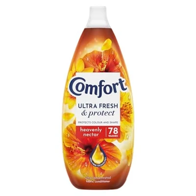 Image of Comfort Ultra Fresh &amp; Protect Heavenly Nectar Fabric Conditioner with Pro Fibre Technology Protects Colour and Shape 78 washes (1.17 L)