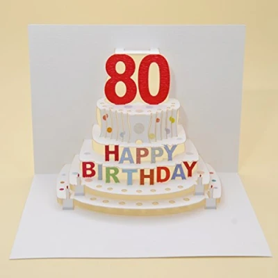Image of Forever Cards Pop Up Birthday Card 80th