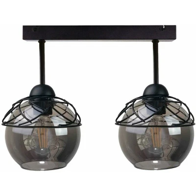 Image of Mera Semi Flush Light Black, 50cm, 2x E27