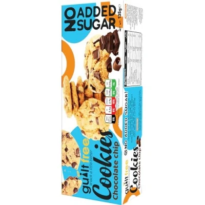 Image of GuiltFree No Added Sugar &amp; Free Cookies Biscuits Perfect for Diabetic Gift Hamper Basket Occassions (Chocolate Chip, 135g)