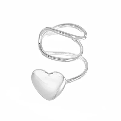 Image of Tuscany Silver Women&#039;s Sterling Wire Heart Ear Cuff