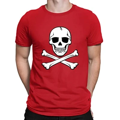 Image of Flip Mens Skull and Crossbones Pirate T Shirt Red (XL)