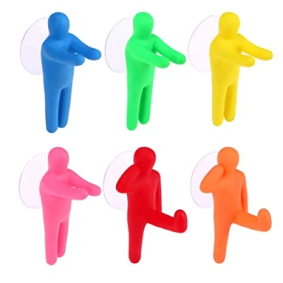 Image of Yardwe Toothbrush Holder Wall Mounted and Towel Hook for Bathroom Storage 6 PCS