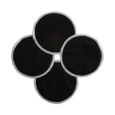 Image of Ana Wiz Washable Natural Bamboo Breast Pads (Pack of 4, Black)