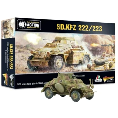 Image of Warlord Games Sd.Kfz 222/223 Armoured Car 1:56 / 28mm Plastic Scale Model for Bolt Action Highly Detailed World War 2 Miniatures Table top Wargaming