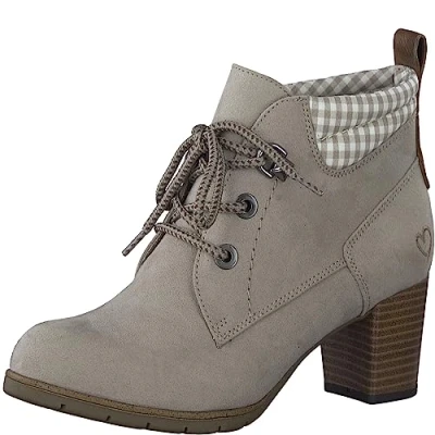 Image of MARCO TOZZI Women&#039;s 2 25180 41 Lace Boot Heel, Taupe Comb, 4