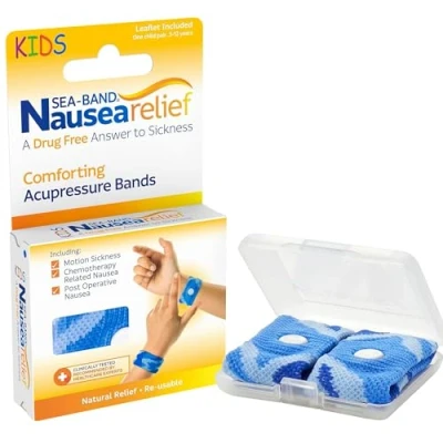 Image of Sea Band Kids Pair of Acupressure Bracelets Colour : Blue